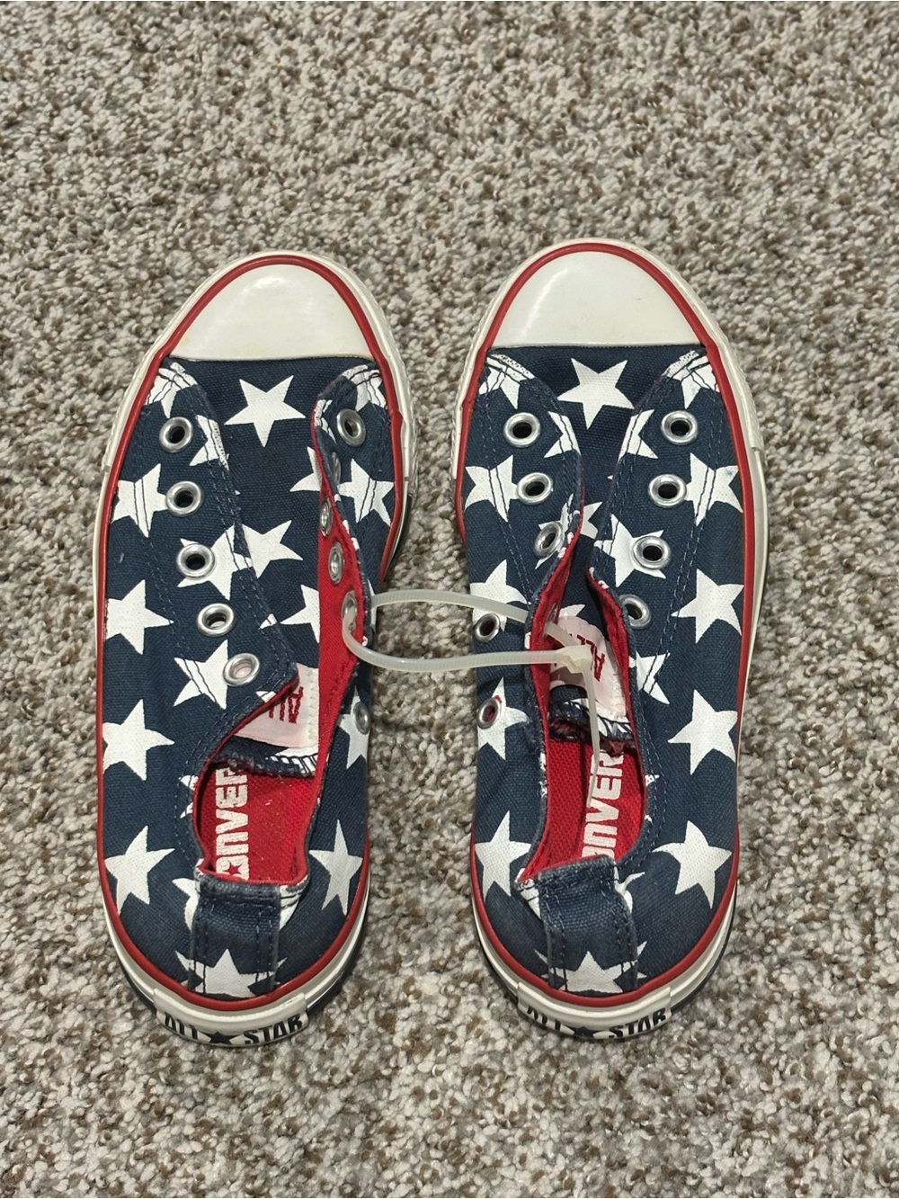 Converse Americana Navy, White & Red Star-Print Sneakers